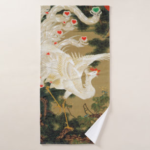 Pine Tree & Phoenix (Love Heart Phoenix), Jakuchu Badhanddoek