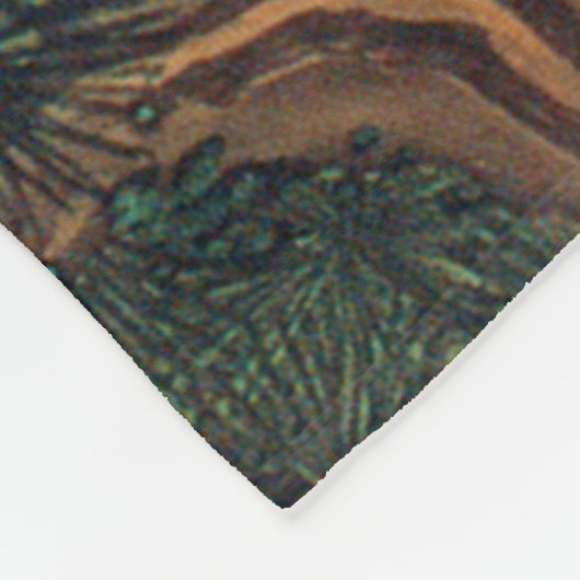 Pine Tree & Phoenix (Love Heart Phoenix), Jakuchu Fleece Deken (Hoek)