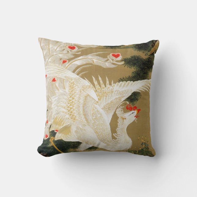 Pine Tree & Phoenix (Love Heart Phoenix), Jakuchu Kussen (Voorkant)