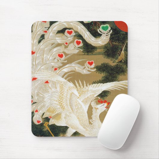 Pine Tree & Phoenix (Love Heart Phoenix), Jakuchu Muismat (Met muis)