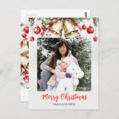 Pine Tree Photo Frame de Noël Carte de vacances (Devant / Derrière)