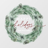 Pine Tree Prettige feestdagen Raamsticker (Vel)