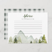 Pine Tree Rustic Adventure Baby shower Advice Card Informatiekaartje (Voorkant / Achterkant)