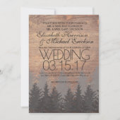 Pine Tree Rustic Faire-part de mariage (Devant)