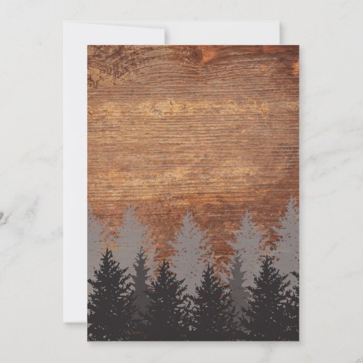 Pine Tree Rustic Faire-part de mariage (Dos)