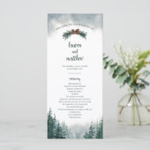 Pine Tree Rustic Wedding Flat Ceremony Program Programma (Staand voorkant)