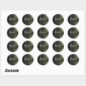 Pine Tree rustieke bos Bossen aangepaste bruiloft  Ronde Sticker (Vel)