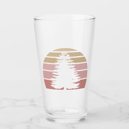 Pine Tree Silhouette Glas (Voorkant)