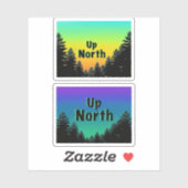 Pine tree silhouette - ontdek de grote buitendeure sticker (Vel)