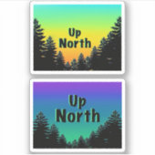 Pine tree silhouette - ontdek de grote buitendeure sticker (Voorkant)