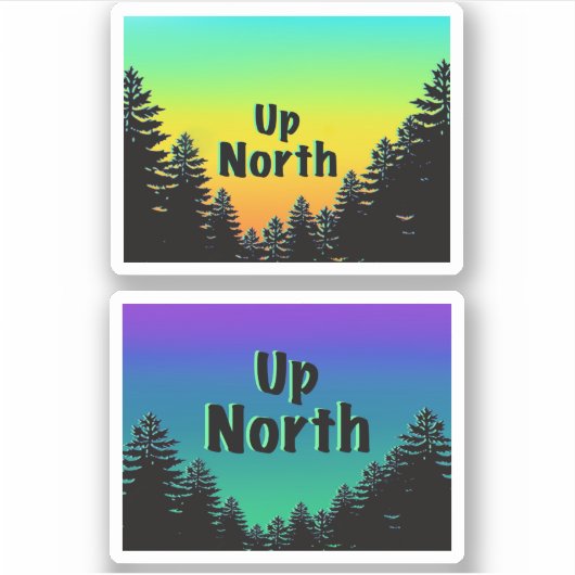 Pine tree silhouette - ontdek de grote buitendeure sticker (Voorkant)