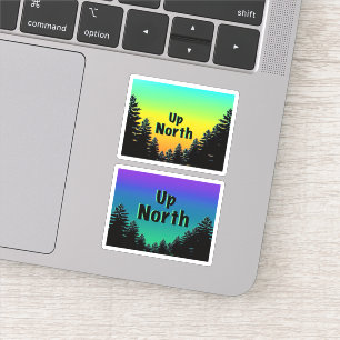 Pine tree silhouette - ontdek de grote buitendeure sticker