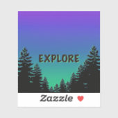 Pine tree silhouette - ontdek de grote buitendeure sticker (Vel)