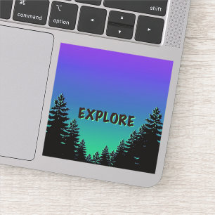 Pine tree silhouette - ontdek de grote buitendeure sticker