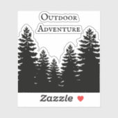 Pine tree silhouette- up north - outdoor avventure sticker (Vel)