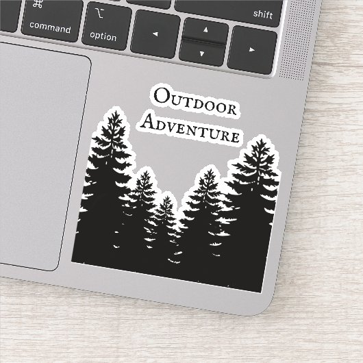 Pine tree silhouette- up north - outdoor avventure sticker (Detail)