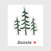 Pine tree silhouette- up north - outdoor avventure sticker (Vel)