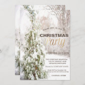 Pine Tree Snow Corporate Kerstparty Kaart (Voorkant / Achterkant)