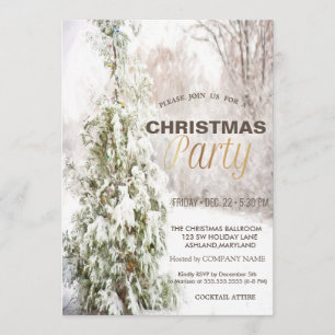 Pine Tree Snow Corporate Kerstparty Kaart