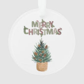 Pine Tree Snow ons eerste kerstfeest Ornament (achterkant)