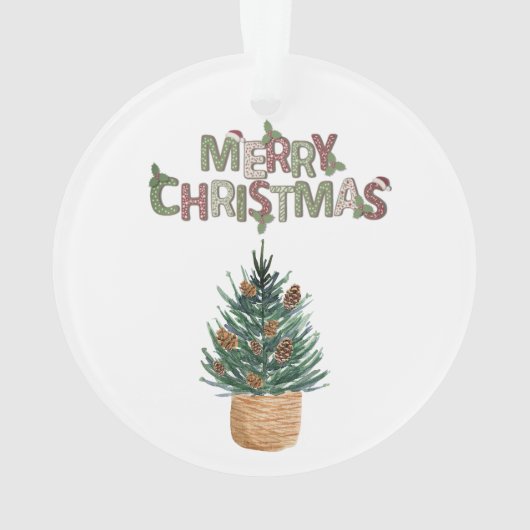 Pine Tree Snow ons eerste kerstfeest Ornament (achterkant)