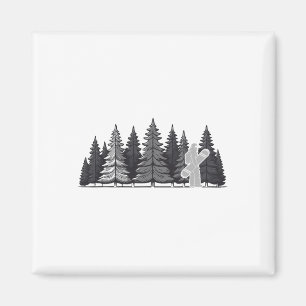 Pine Tree Snowboard - Cool Snowboarden Magneet