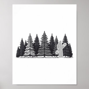 Pine Tree Snowboard - Cool Snowboarden Poster