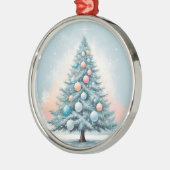 Pine Tree Snowflakes | Ornements de corail orange (Gauche)