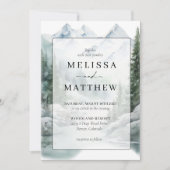Pine Tree Waterverf Forest Wedding Invitation Kaart (Voorkant)