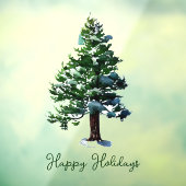 Pine Tree Waterverf Prettige feestdagen Raamsticker (Vel 3)