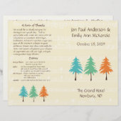 Pine Tree Wedding-programma (Voorkant / Achterkant)