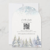 Pine Tree Winter Wedding Kaart (Achterkant)