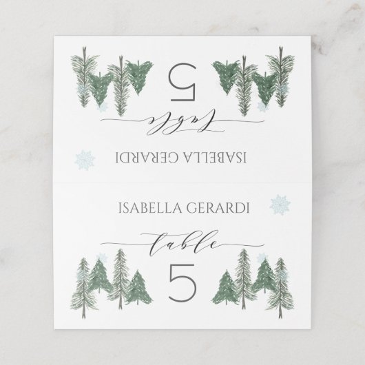 Pine tree Woodland Winter Forest (Buitenkant ongevouwen)