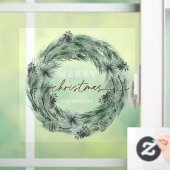 Pine Tree Wreath Merry Kerstmis Raamsticker (Huis)