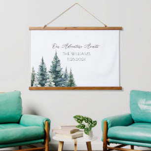 Pine Trees Alternatieve bruiloft gastenboek Hangend Wandkleed