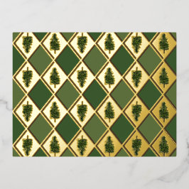 Pine Trees and Harlequin Folie Briefkaart