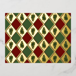 Pine Trees and Harlequin Folie Briefkaart