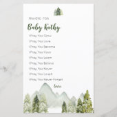 Pine Trees Avontuur Baby Shower Gebeden voor Baby (Voorkant)