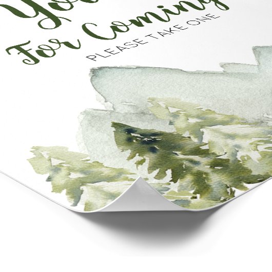 Pine Trees Avontuur Berg Bedankt voor uw komst Poster (Hoek)