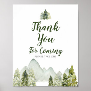 Pine Trees Avontuur Berg Bedankt voor uw komst Poster