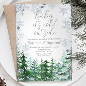 Pine Trees Baby shower d'hiver Invitation