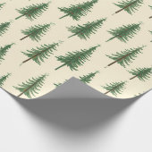 Pine Trees Beige Watercolor Christmas Holiday Cadeaupapier (Hoek)