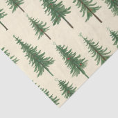 Pine Trees Beige Watercolor Christmas Holiday Tissuepapier (Detail)