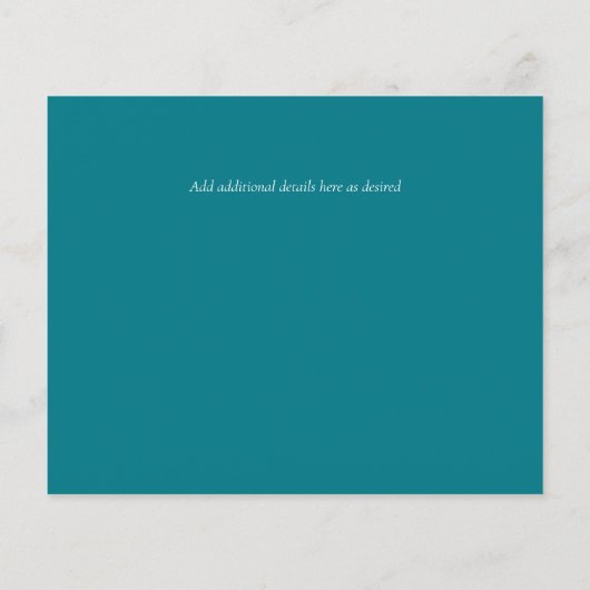 Pine Trees Blauwgroen en Sage Wedding Save Date (Achterkant)