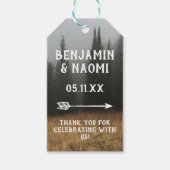 Pine Trees Bruiloft Dank u Cadeau Labels Cadeaulabel (Voorkant)