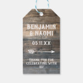 Pine Trees Bruiloft Dank u Cadeau Labels Cadeaulabel (Achterkant)