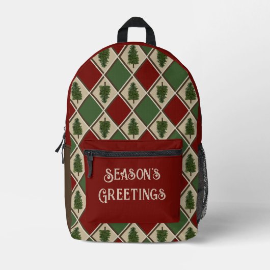 Pine Trees en Harlequin Rugzak (Voorkant)