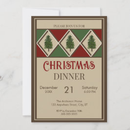 Pine Trees en Harlequin Uitnodigingen