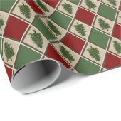 Pine Trees en Harlequin Wrapping Paper Cadeaupapier (Rol Hoek)