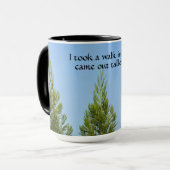 Pine Trees en Sky Thoreau Quote Walk in Bossen Mok (Voorkant links)